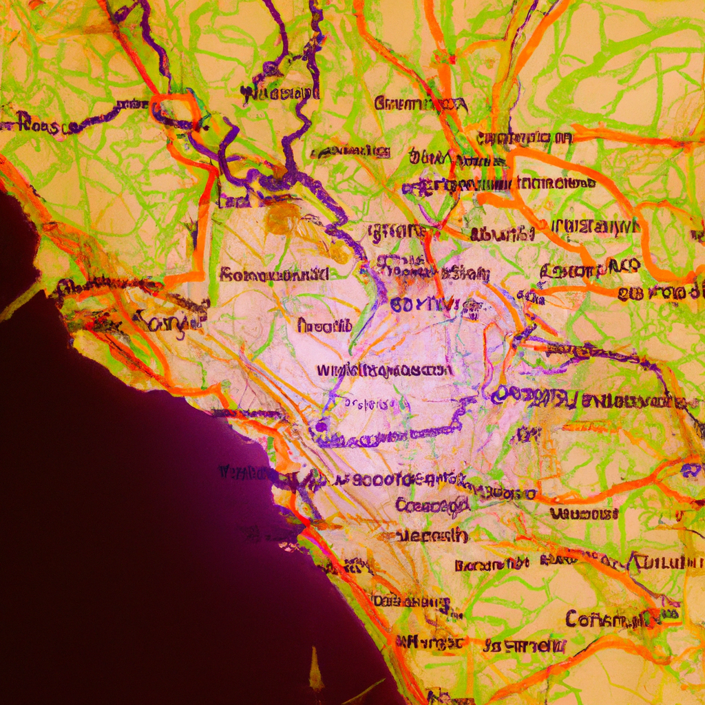 Generated map-style illustration of Vancouver